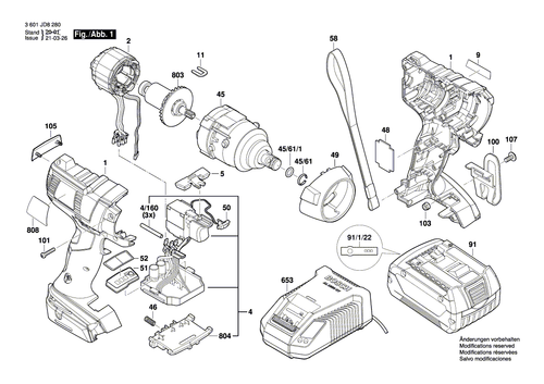Bosch Ersatzteile für GDS18V-EC 300 ABR Schlagschrauber - Bild 3 von 94