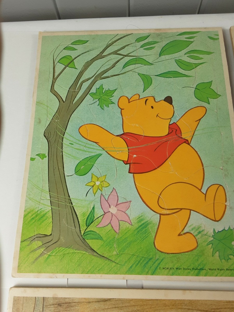 Set of 4 Vintage Winnie The Pooh Puzzles 1964 Walt Disney