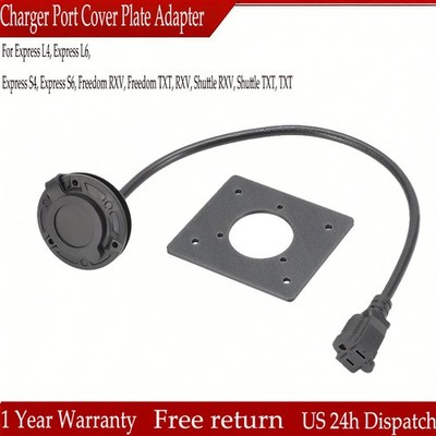 For EZGO TXT48 RXV & 72V Carts +120V Plug G2 Charger Port Cover Plate Adapter