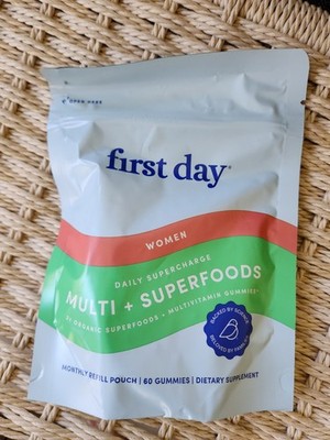 First Day Women's Daily Supercharge Gummy Multi-Vitamins, 60 Count, Exp 04/26
