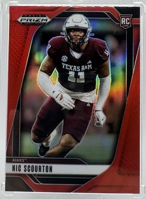 2025 Panini Prizm Draft Picks #131 Nic Scourton Red RC /399 - TEX A&M | CAR