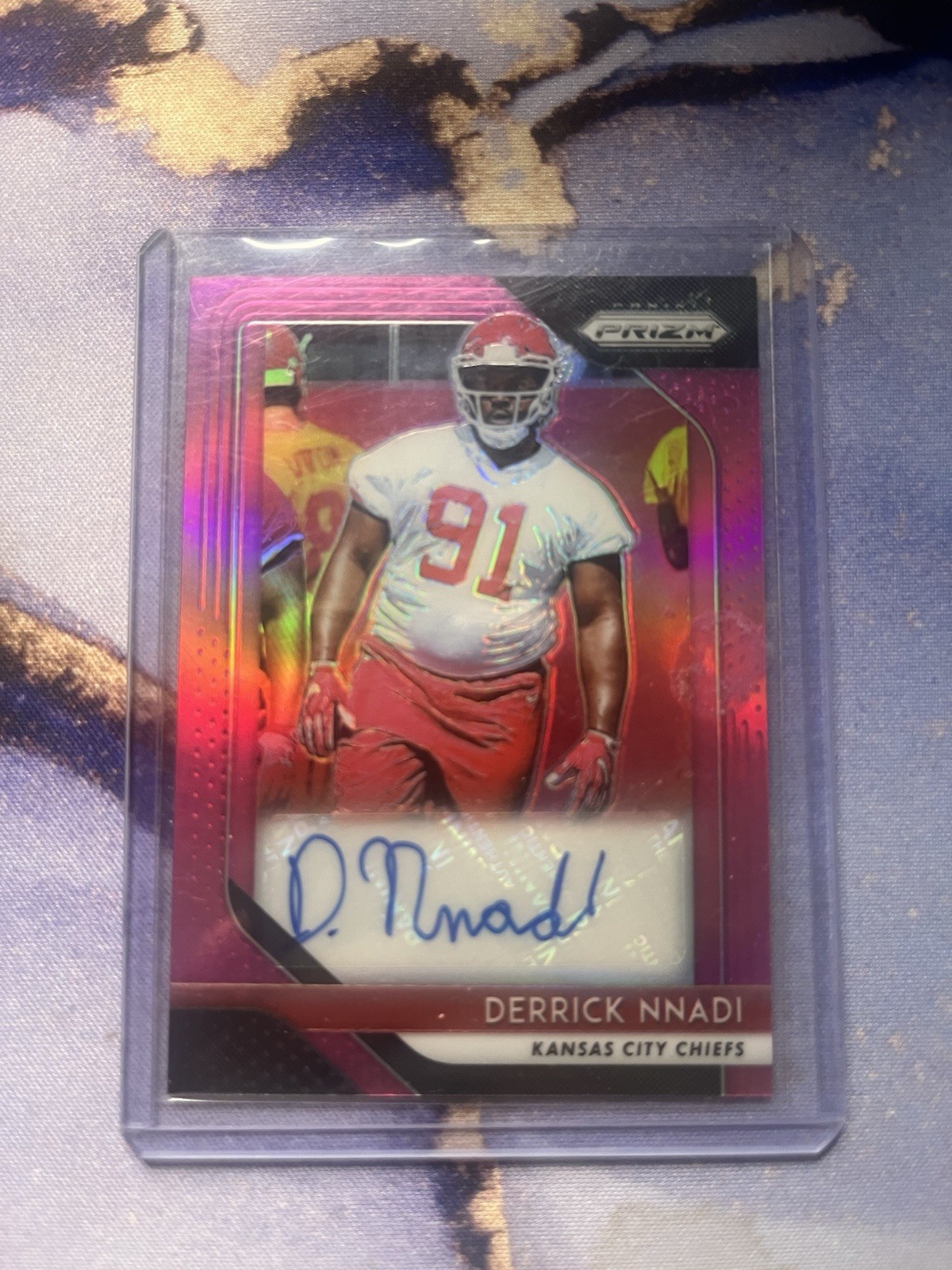 Derrick Nnadi Panini Prizm Rookie Autographs #DN Pink