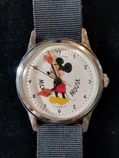 Vintage Disneyland Mickey Mouse 17 Jewel Skeleton Watch - Rare - VG - Runs