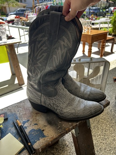 Montana schwarz Haifischhaut Cowboy Western Stiefel Herren Größe 10,5