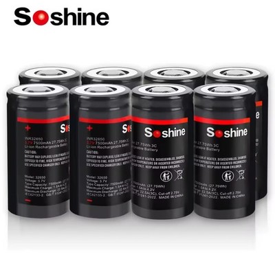 Real High Capacity 3.7V 32650 7500mAh Rechargeable Li-ion Battery For Flashlight