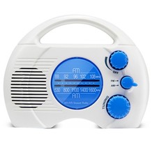  Radio Portable Radio AM FM  Radio Bathroom Radio with Plug-in Card H2V12218