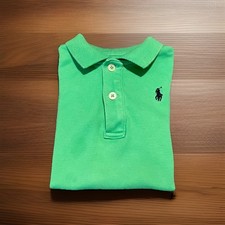 Ralph Lauren Baby Boys Size 9M Polo Romper Green Short Sleeve Pony Bodysuit