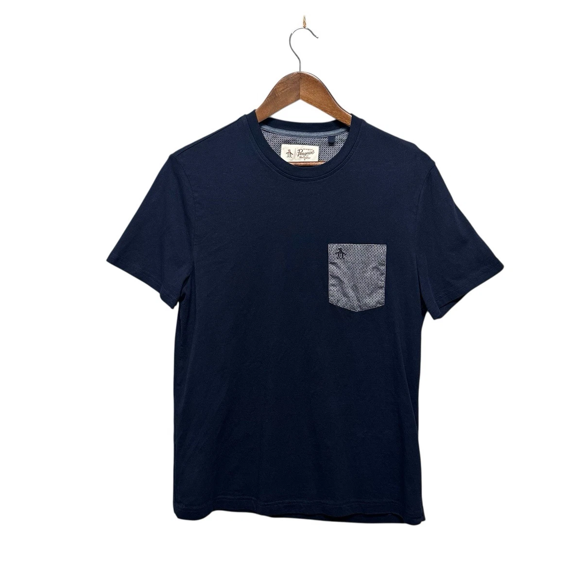 T-shirt Marque Logo Pingouin T-shirt Original Penguin Homme - 100% Coton Biologique, Coupe Ajustée, Col Rond, Manches Courtes - Logo Pingouin Brodé T -shirt Homme