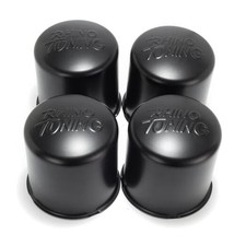 Stainless Steel Push Through Center Caps 4.25" for Trailer Truck Rv Matt Black