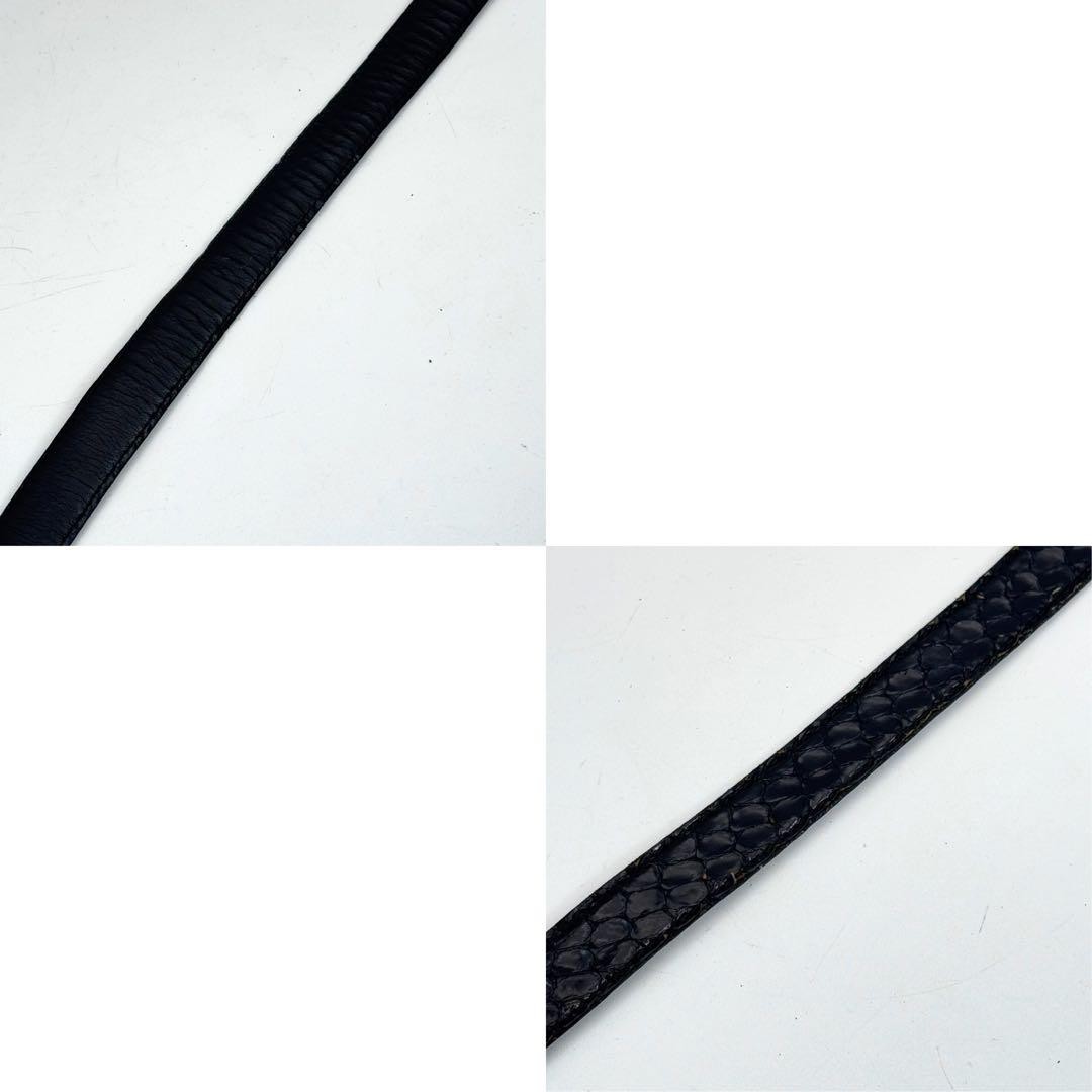 CHANEL CC Logo Octagon Buckle Python Leather Belt… - image 6