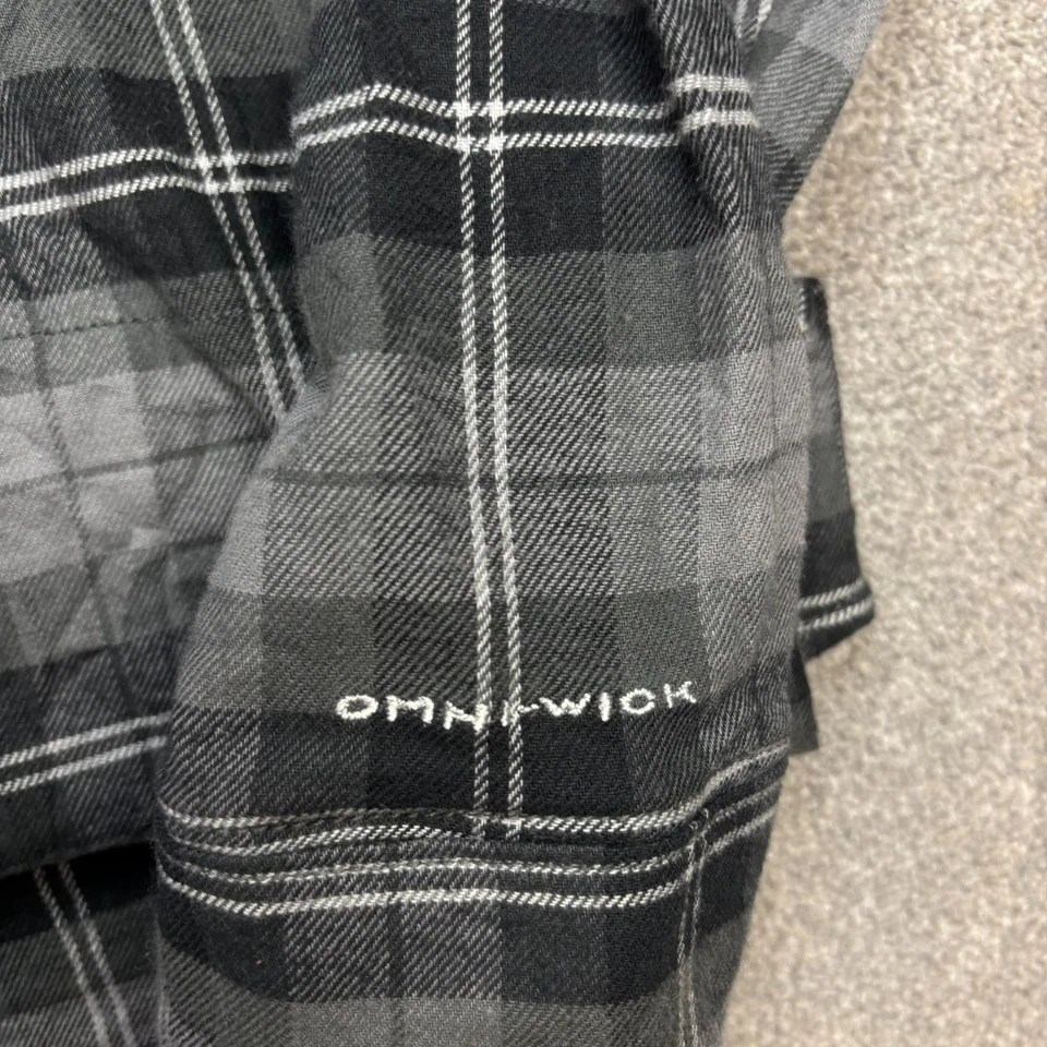 Columbia Jumper Adult 2XL XXL Grey Button Up Plaid Flannel Overshirt Hoodie Men - Image 4 of 4