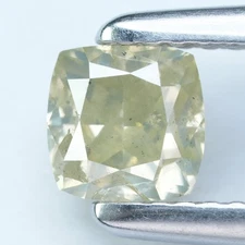 1.00Ct Rare 100% Natural No Treated I-1 Cushion Fancy Greenish Yellow Diamond