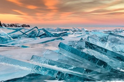 Lake Baikal Siberia Broken Ice Flows Winter Landscape Photo Print Poster 12x18