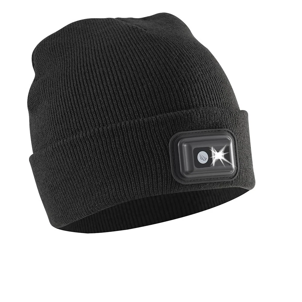 POWERCAP LED Hat Light 150 Lumens Rechargeable Fleece Beanie with Bright Buil...