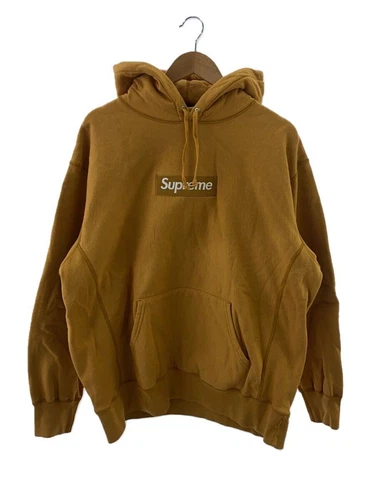 Supreme Felpa con Cappuccio 21AW Box Logo Felpa con Cappuccio L Cotone Giallo Usata