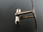 vintage stamped Sterling Silver etched Cufflinks Tie Clasp Pin Clip 10g total wt — photo 9
