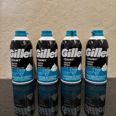 Gillette Foamy Sensitive Shave Foam Shaving Cream 11 oz Bulk 4 Pack Bundle New