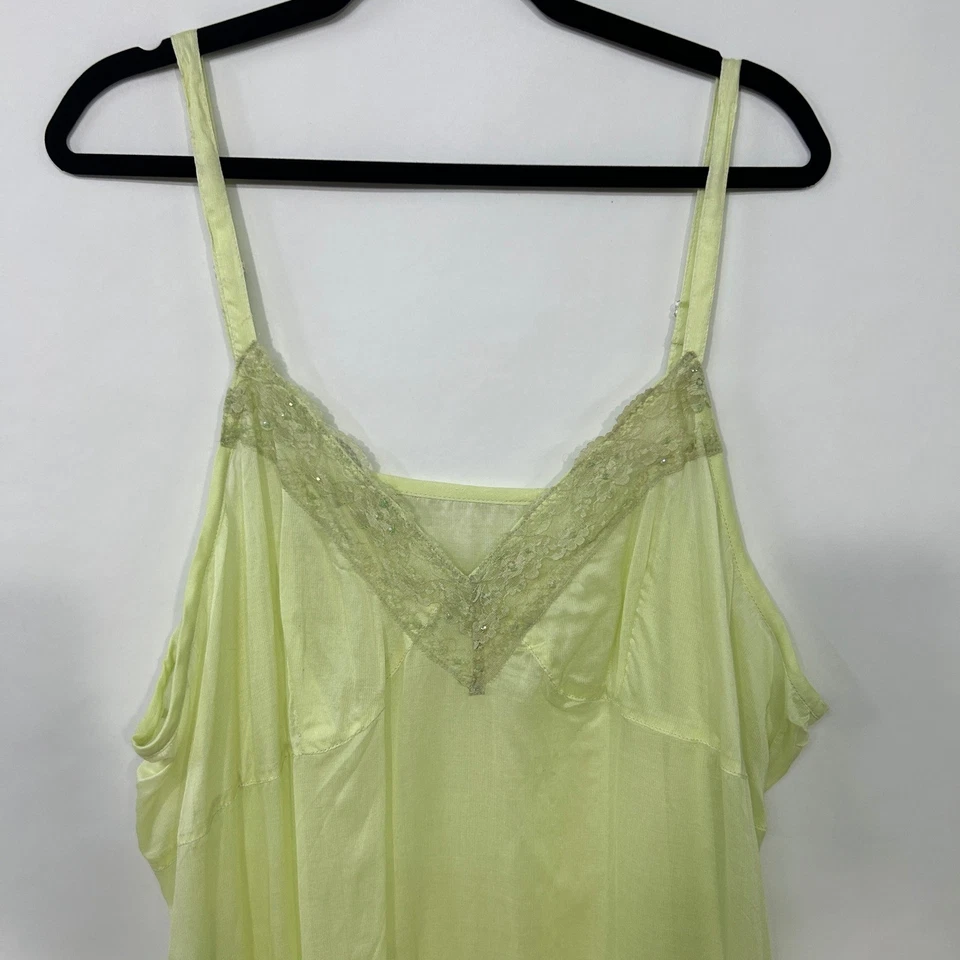 Vestido sin Mangas Vintage Amarillo Pera Encaje Algodón Transparente Fairycore Coqueta Romántico M Foto 2 de 4