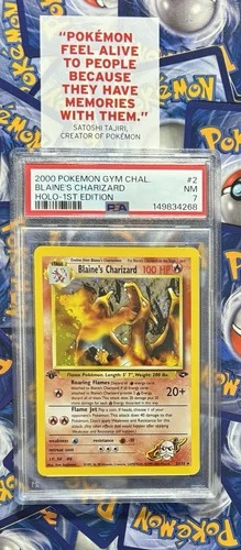 First Edition Blaine's Charizard 2/132 Holo PSA 7 - The Big Lizard 🔥