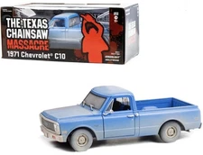 GREENLIGHT 1971 CHEVROLET C10 TEXAS CHAINSAW MASSACRE BLUE WEATHERED 1:24