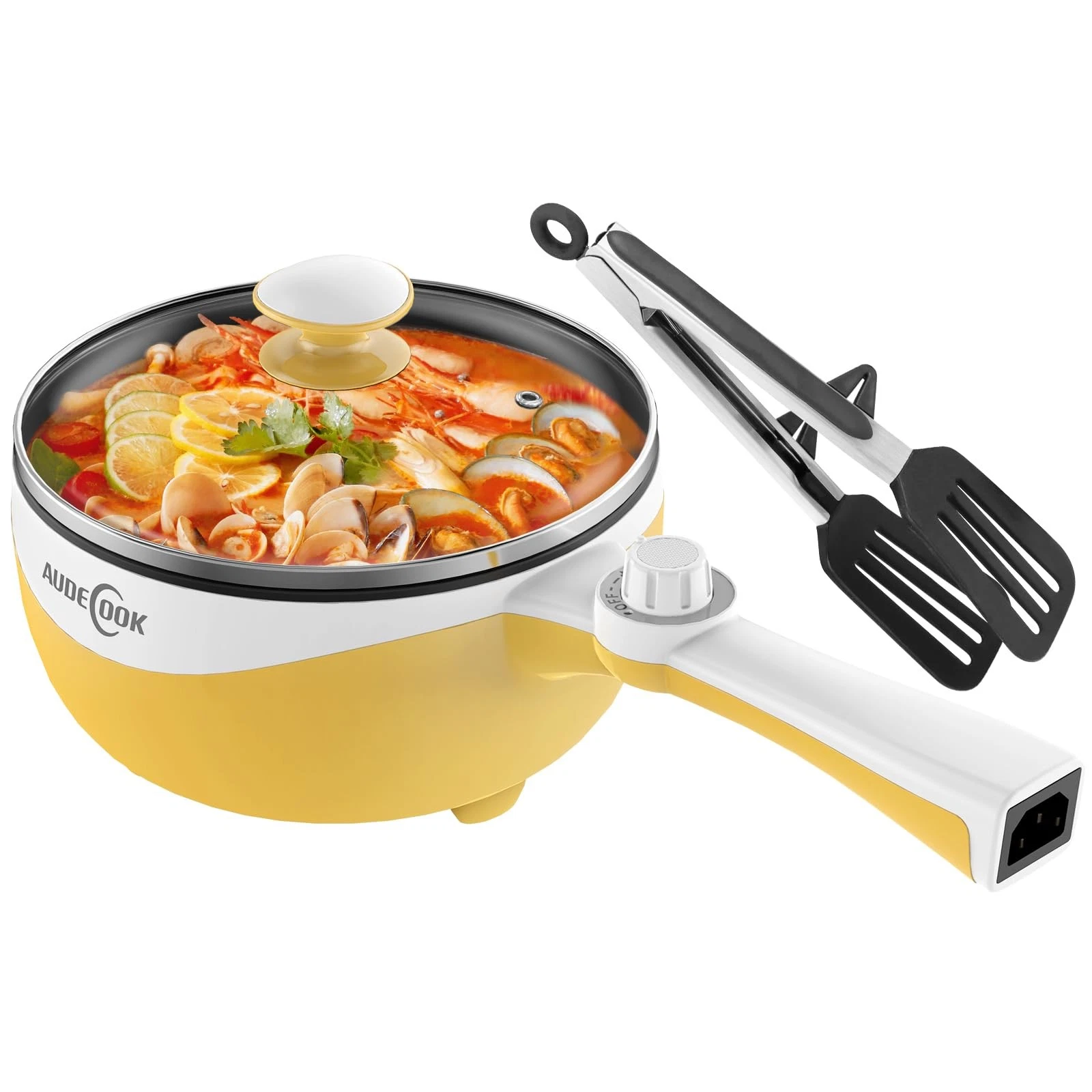 Audecook Hot Pot Electric, 1.7L Mini Electric Skillet Portable Nonstick Sauté...