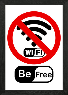 No WiFi Means Be Free Gerahmtes Wandbild Poster Leinwanddruck Bild