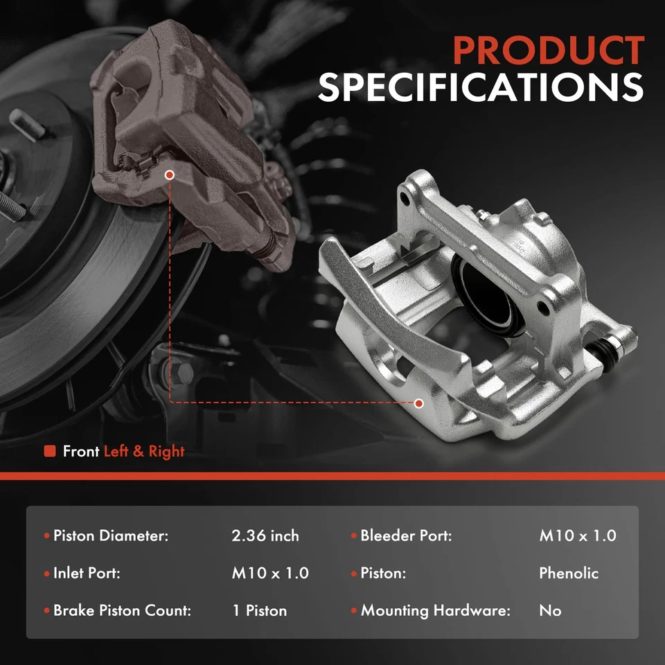 2x Front Side Brake Caliper w/ Bracket for Mercedes-Benz W117 CLA250 W156 GLA250 - Image 2 of 4