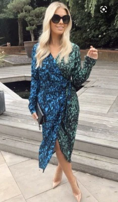 Stylish Leopard Print Wrap Dress Beach Party Dress Celebrity Catwalk Size 8 - Image 1 of 4