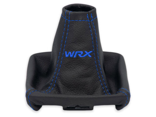 FOR SUBARU IMPREZA 3 GH 08-14 GEAR SHIFT BOOT GAITER LEATHER EMBROIDERY WRX BLUE - Picture 1 of 5