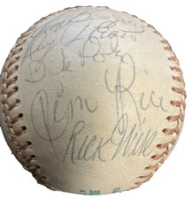 1975 Boston Red Sox Team Autographed MacPhail Baseball Rice Lynn Evans Tiant BAS