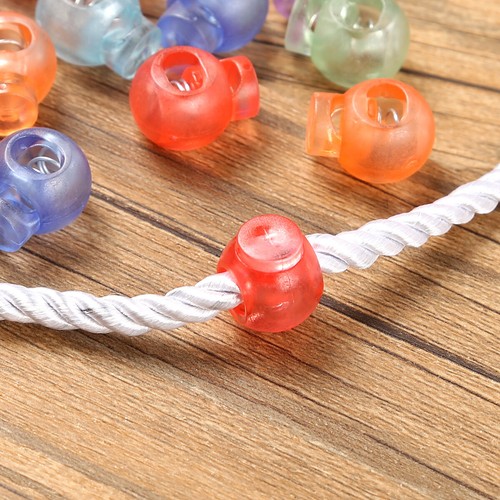 100 Plastic Spring Loaded Round Toggle Stopper Cord Locks End Single Hole Rope - Picture 24 of 97