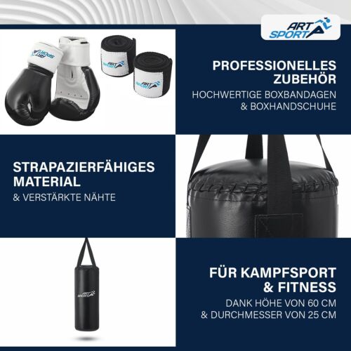 Box Set Boxsack gefüllt 10 kg Handschuhe Halterung Kinder Boxsack ArtSport® - Bild 4 von 8