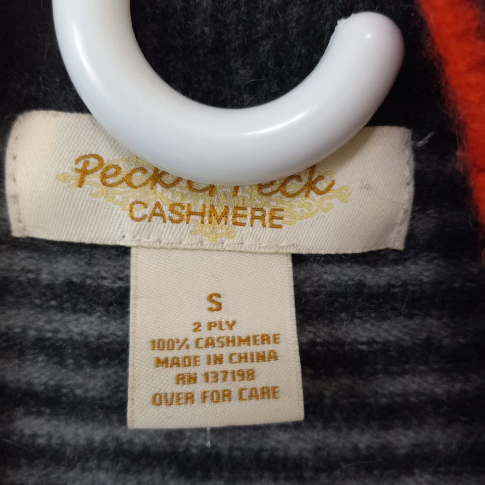 PECK & PECK Cashmere Women's Gray Striped Sweater Tunic Casual Everyday Size S - Image 2 of 3