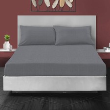 Image of Extra Deep 35cm Fitted Sheet 400 Thread Count 100% Egyptian Cotton Bed Sheets