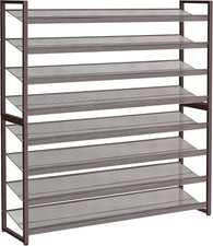 8-Tier Metal Shoe Rack, Holds 50 Pairs, Stackable Organizer for Entryway  Garag