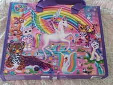 Lisa Frank Rainbow Unicorn Trifold Portfolio Binder Activity Book Stickers Retro