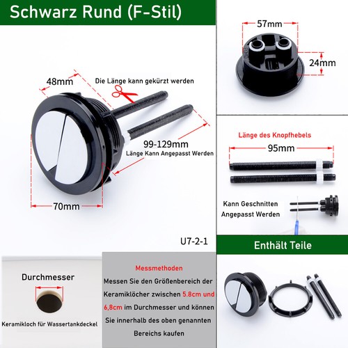 Einzel/doppelte Spülung Wc Druckknopf Toilette Spülkasten Wassersparend Runde - Bild 14 von 18