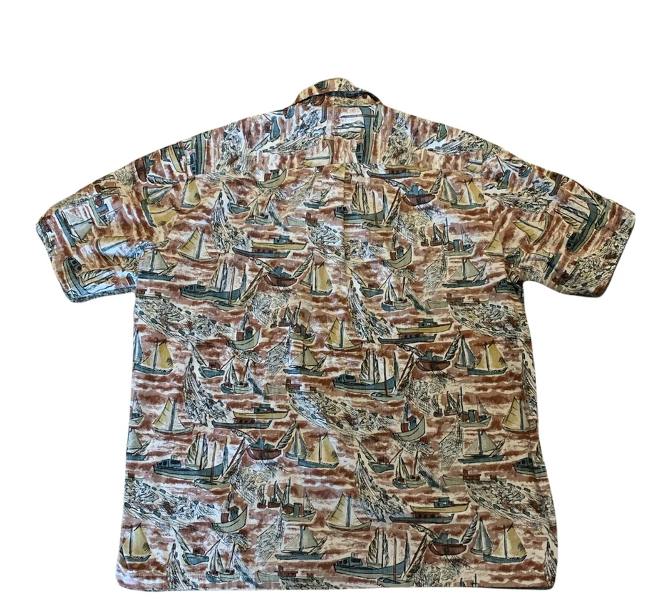 Coral Reef Hawaii Men's Hawaiian Aloha Shirt XL Floral Vintage Made In Hawaii - Image 4 of 4