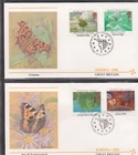 GREAT BRITAIN 1985 FLEETWOOD 2 FIRST DAY COVERS EUROPA MUSIC + BUTTERFLY CACHET