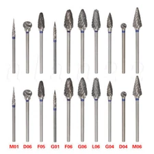  10 Kinds Tungsten Carbide Acrylic Coarse Cutter 2.35mm Shank Bur Drill