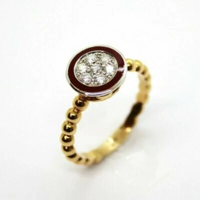 Anillo de Oro Rosa Y Blanco con Diamante Y Esmaltado Rojo - Imagen 1 de 3