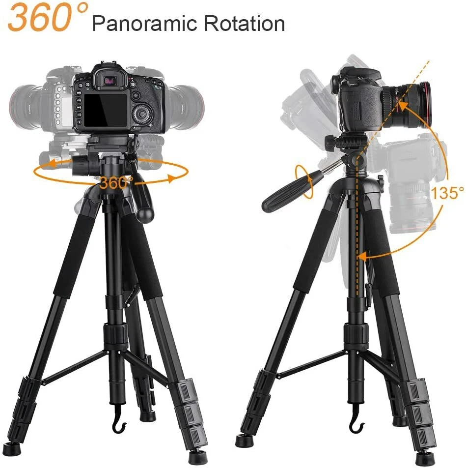 K&F Concept 70inch SLR Camera Tripod for Phone and DSLR (8.8lbs Load Capacity) - Image 2 of 4