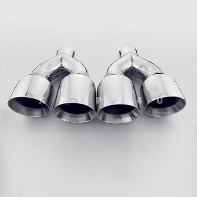 Quad 4'' Polished Stainless Dual Wall Exhaust Tips for BMW M3 M4 M5 M6 2.5'' inlet