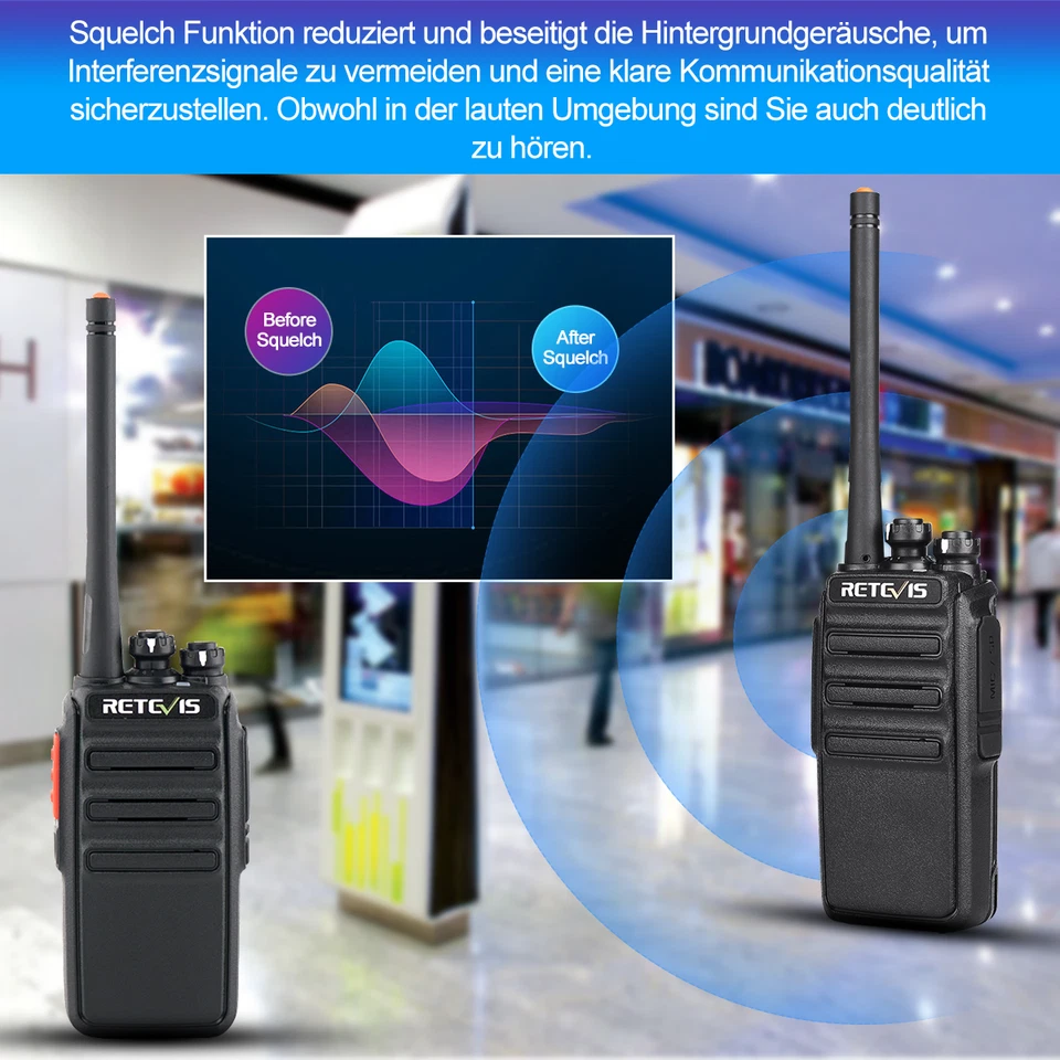 Retevis RT24 PMR446 Walkie Talkie Sprechfunkgeräte Handfunkgerät(4pcs) - Bild 2 von 4