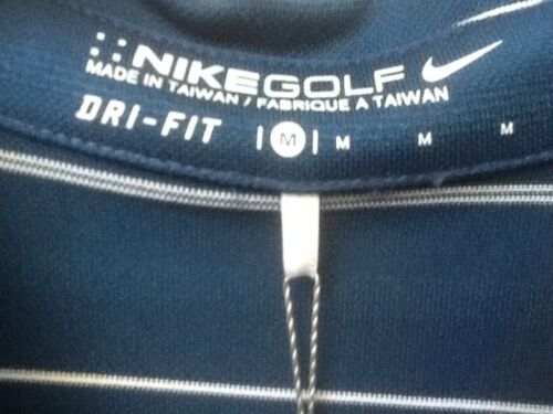 NIKE GOLF WOMENS TECH STRIPE SLEEVELESS POLO SHIRT DRI FIT M BLUE WHITE 389635 - Picture 3 of 4
