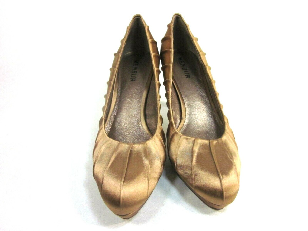 MENBUR WOMEN'S BIANCHETTI PUMPS CAMEL FABRIC EUR SZ 40, US SIZE 10