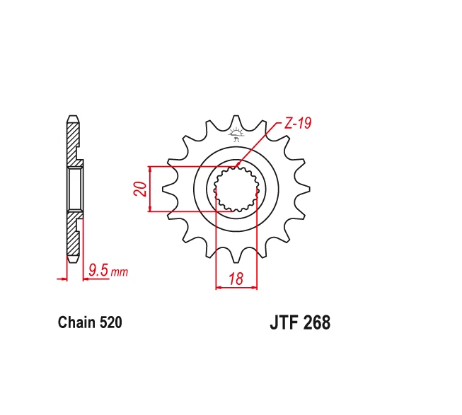 Piñón delantero serie PBI Pro 13T Honda CR125 CR125R 1986 Foto 2 de 2