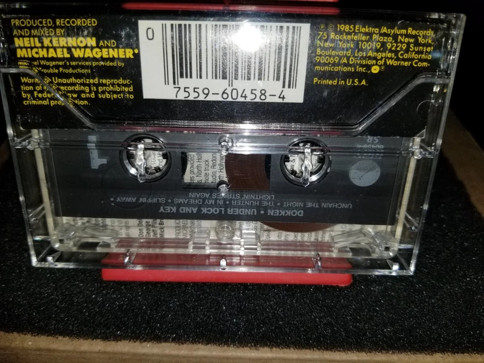 DOKEN Under Lock & Key by Dokken Vintage (CassetteTape) 📼 1990 Elektra Rec. VGC - Image 3 of 4