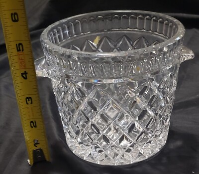 Lead Crystal Glass Cut Ice Bucket - 24% Lead Crystal - Made In Italy- RCR