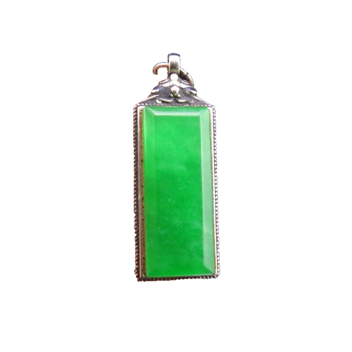 China,jade,Jadeite jade,Jade,Fine silver,rare Square brand,pendant A926